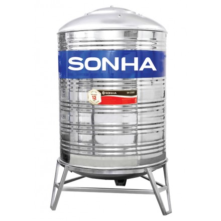 Bồn Nước Inox Sơn Hà 1500L Đứng Lùn Phi 960-1140